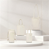 法國設(shè)計師再生帆布桶包超纖拼接pu皮束口高級感通勤手拎包定做